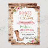 Stiefel und bling Themaeinladung Einladung (Vorne/Hinten)