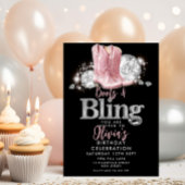 Stiefel und Bling zum Geburtstag Einladung