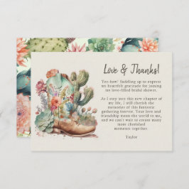 Stiefel und Blubbly Brautparty Danke Karte