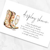 Stiefel und Blubbly Bridal Display Shower Begleitkarte