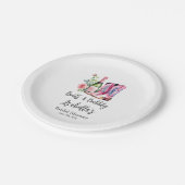 Stiefel und blubbly Pink-Brautparty Pappteller (Schrägansicht)