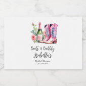 Stiefel und blubbly Pink-Brautparty Schaumweinetikett (Einzelnes Label)