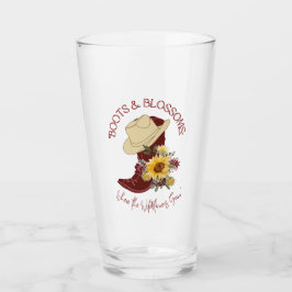 Stiefel und Blume Schönheit- Glas