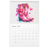 Stiefel und Bows Coquette Cowgirl Kalender (Feb 2027)