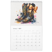 Stiefel und Bows Coquette Cowgirl Kalender (Jan 2027)