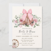 Stiefel und Bows Pink Cowgirl Brautparty Einladung (Vorderseite)