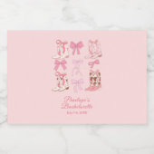 Stiefel und Bows Pink Girly Junggeselinnen-Abschie Alkoholflaschenetikett (Einzelnes Label)