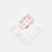 Stiefel und Bows Pink Girly Junggeselinnen-Abschie Serviette (Ecke)