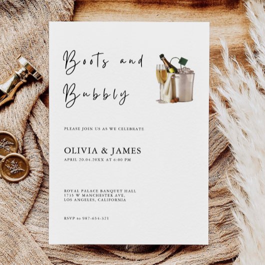 Stiefel und Brautdusche Einladung