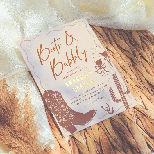 Stiefel und Brautparty Folieneinladung