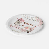 Stiefel und Brautparty Pappteller (Schrägansicht)