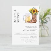 Stiefel und Brühe Paare Dusche Moderne Minimalisti Einladung (Stehend Vorderseite)