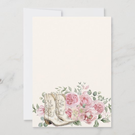 Stiefel und Brunch Pink Cowgirl Babydusche Einladung (Rückseite)