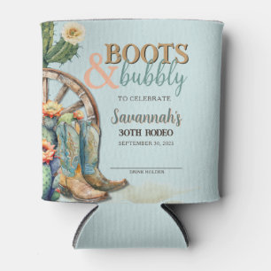 Stiefel und Bubbly Aqua Blue Western Cactus Birthd Dosenkühler