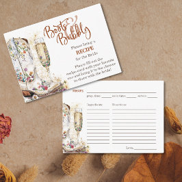 Stiefel und Bubbly Boho Brautparty Recipe Anfrage Begleitkarte