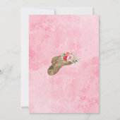 Stiefel und Bubbly Brautparty Rosa Blütenrot Rusti Einladung (Rückseite)