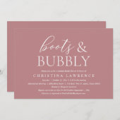 Stiefel und Bubbly, Brie to be, Brautparty Invit Einladung (Vorne/Hinten)