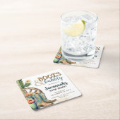 Stiefel und Bubbly Country Cowgirl Cactus Birthday Rechteckiger Pappuntersetzer (Vor Ort)