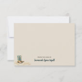 Stiefel und Bubbly Country Cowgirl Western Geburts Dankeskarte (Rückseite)