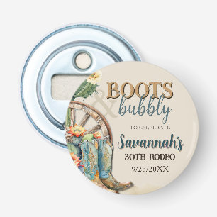 Stiefel und Bubbly Country Cowgirl Western Geburts Flaschenöffner