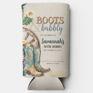 Stiefel und Bubbly Country Cowgirl Western Geburts Selters Dosenkühler