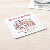 Stiefel und Bubbly Cowgirl Bridal Shower Rechteckiger Pappuntersetzer (angewinkelt)