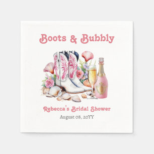 Stiefel und Bubbly Cowgirl Bridal Shower Serviette