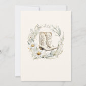 Stiefel und Bubbly Floral Cowgirl Brautparty Einladung (Rückseite)
