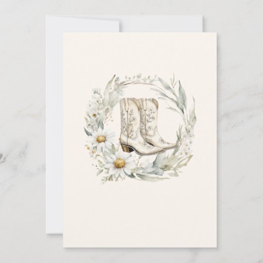 Stiefel und Bubbly Floral Cowgirl Brautparty Einladung (Rückseite)