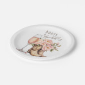 Stiefel und Bubbly Paper-Teller Pappteller (Schrägansicht)