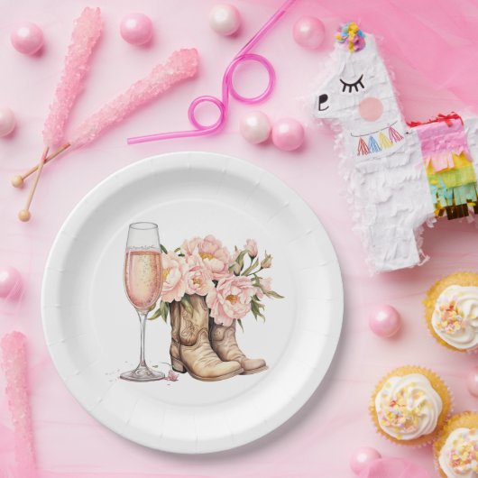 Stiefel und Bubbly Paper-Teller Pappteller (Party)