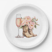 Stiefel und Bubbly Paper-Teller Pappteller (Vorderseite)