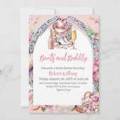 Stiefel und bubbly Pink Beach Western Brautparty Einladung (Vorderseite)