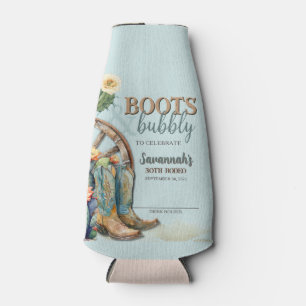 Stiefel und Bubbly Rodeo Cowgirl Aquamarin Blue Ge Flaschenkühler