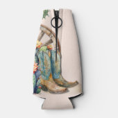 Stiefel und Bubbly Rodeo Cowgirl Cactus Birthday Flaschenkühler (Rückseite)