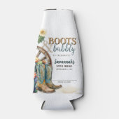 Stiefel und Bubbly Rodeo Cowgirl Western Geburtsta Flaschenkühler (Vorderseite)