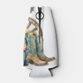 Stiefel und Bubbly Rodeo Cowgirl Western Geburtsta Flaschenkühler (Rückseite)