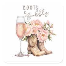 Stiefel und Bubbly Square Sticker