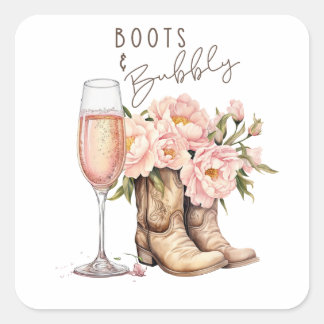 Stiefel und Bubbly Square Sticker