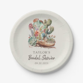 Stiefel und Bubbly Western Brautparty Pappteller