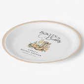 Stiefel und Bubbly Western Brautparty Pappteller (Schrägansicht)