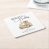 Stiefel und Bubbly Western Brautparty Rechteckiger Pappuntersetzer (angewinkelt)