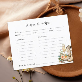 Stiefel und Bubbly Western Brautparty Rezept Card