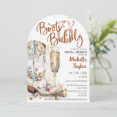 Stiefel und Bubbly Western Bride Wild West Country Einladung (Stehend Vorderseite)