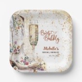 Stiefel und Bubbly Western Bride Wild West Country Pappteller (Vorderseite)