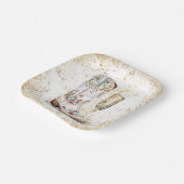 Stiefel und Bubbly Western Bride Wild West Country Pappteller (Gewinkelt)