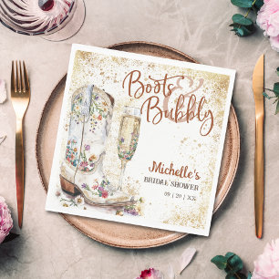 Stiefel und Bubbly Western Bride Wild West Country Serviette