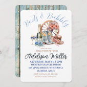 Stiefel und Bubbly Western Cowgirl Brautparty Einladung (Vorne/Hinten)