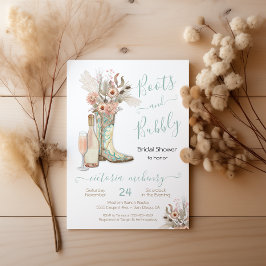 Stiefel und Bubbly Western Cowgirl Brautparty Einladung