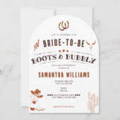 Stiefel und Bubbly Western Ranch Rodeo Brautparty Einladung (Vorderseite)